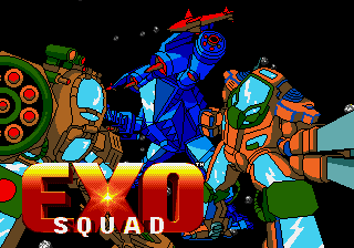 Exo Squad title screen for Sega Mega Drive